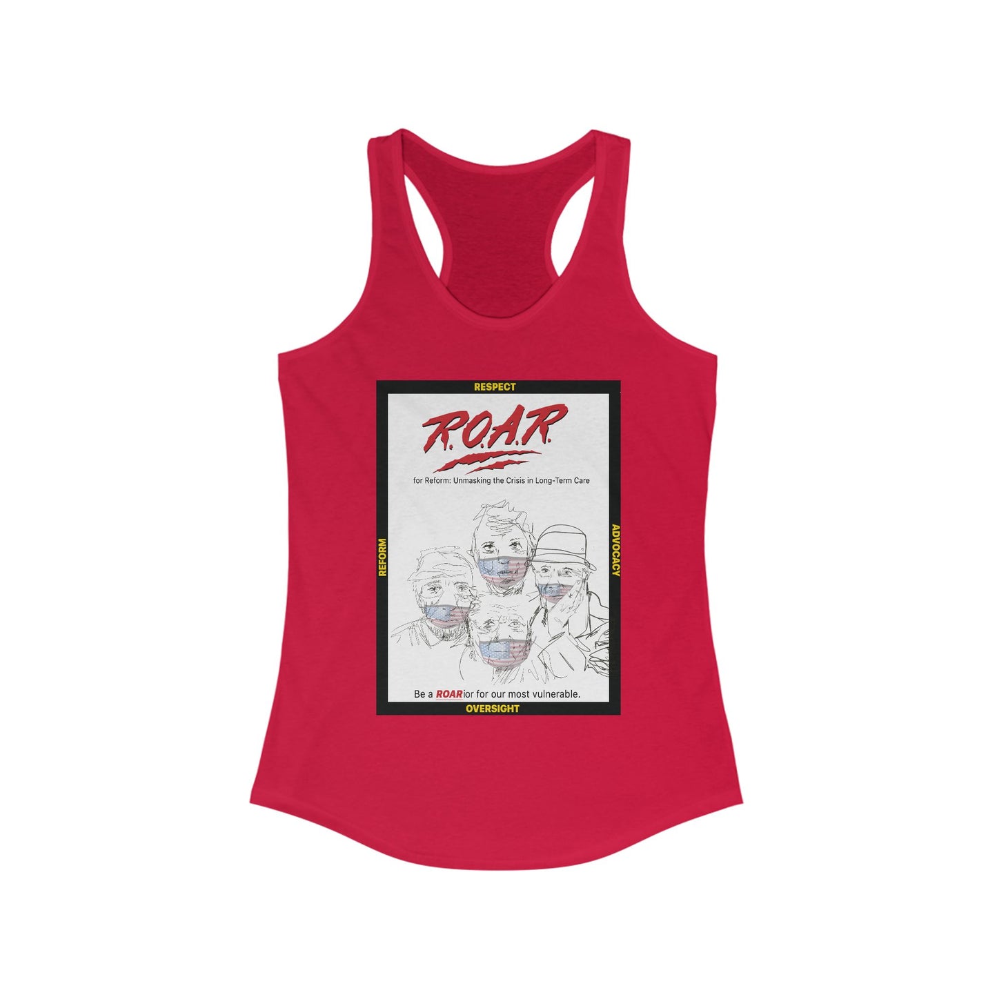 R.O.A.R. Women's Ideal Racerback Tank - Empowerment Graphic Tee for Supporters