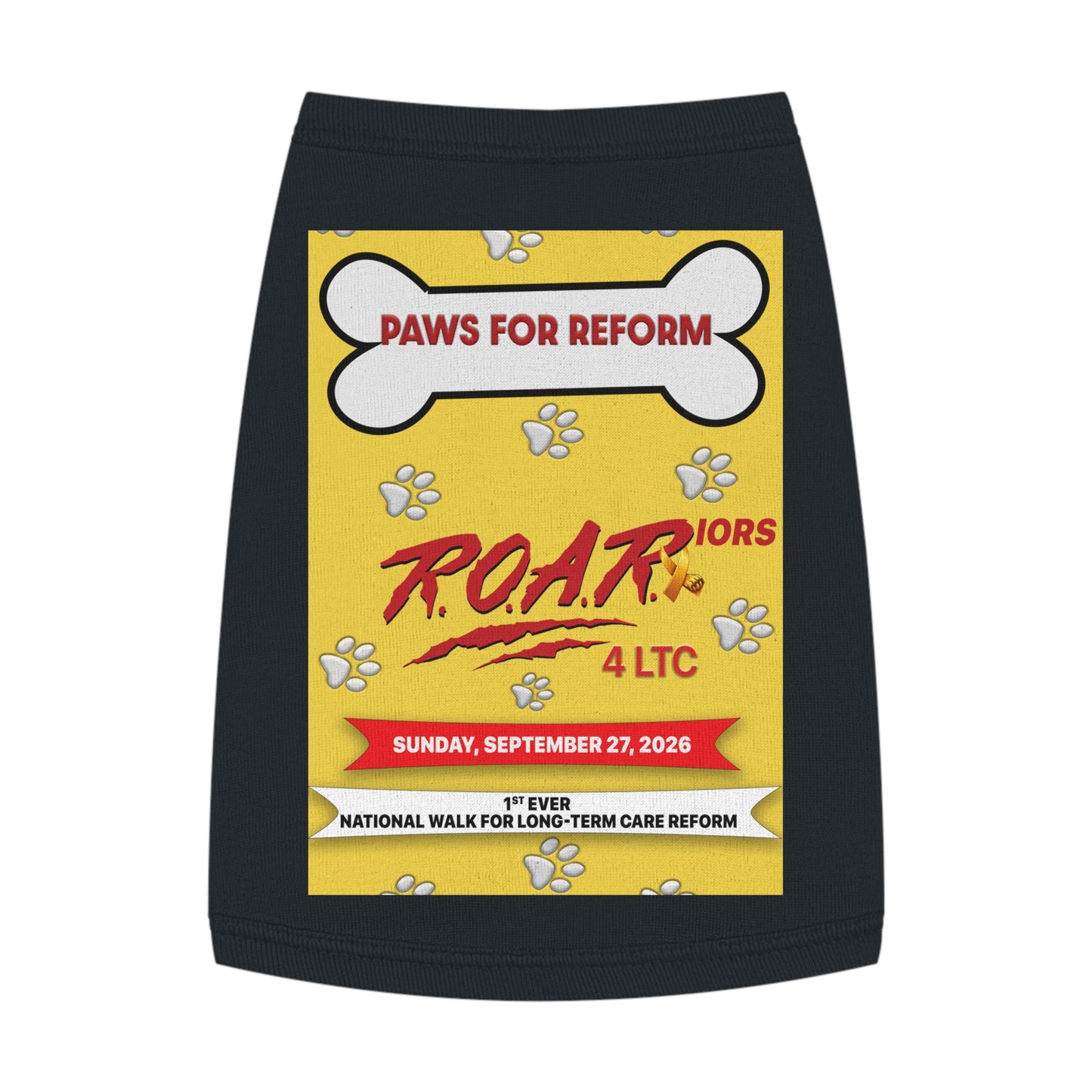 Pet Tank Top - "Paws for Reform" ROAR Walk Charity Dog Shirt (September 27, 2026)
