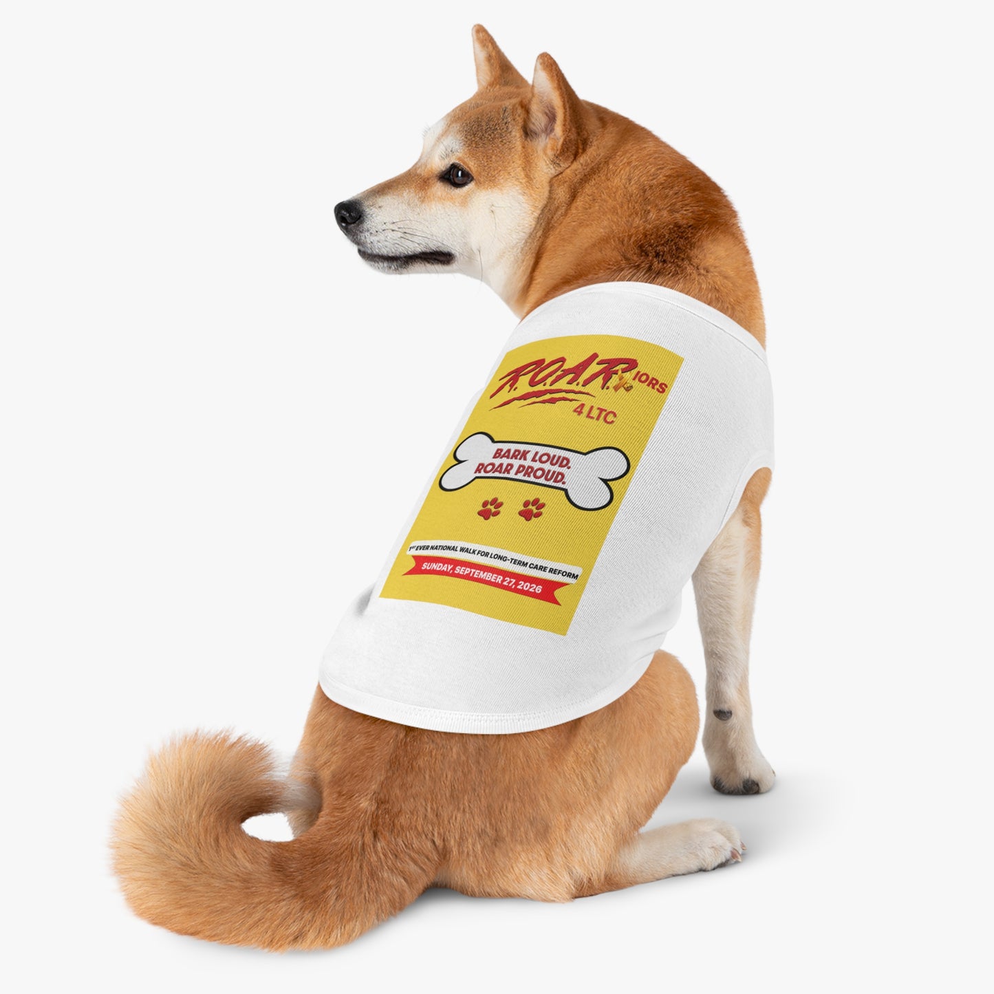 Pet Tank Top - "BARK LOUD. ROAR PROUD" ROAR Walk Charity Dog Shirt (September 27, 2026)