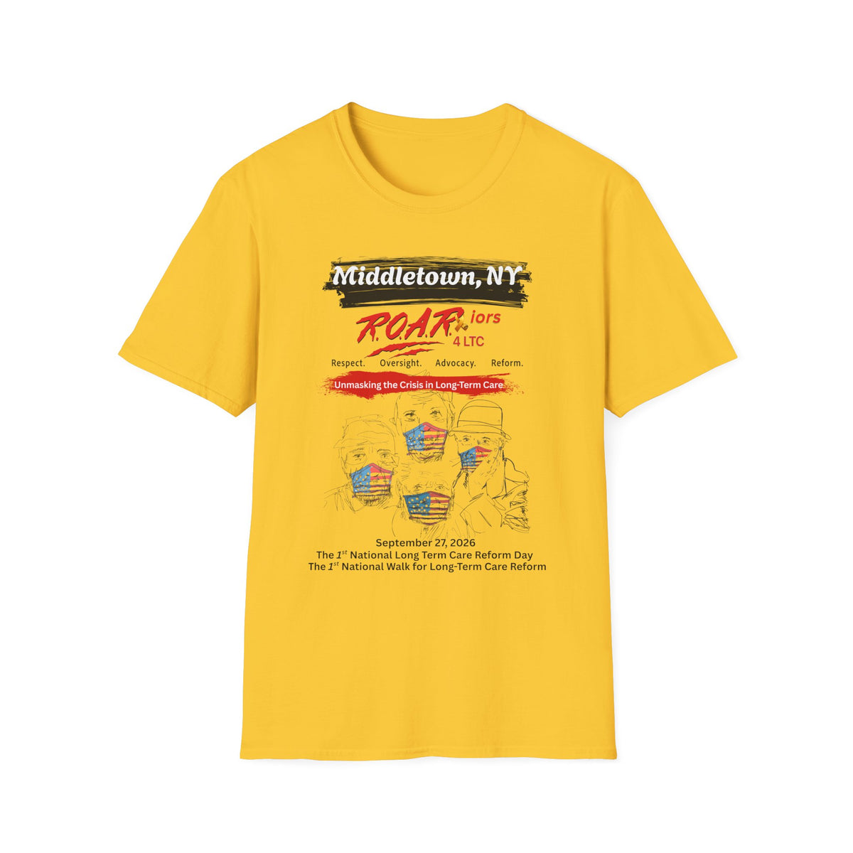 MIDDLETOWN, NY R.O.A.R.iors 4 LTC OFFICIAL WALK 2026 T-SHIRT