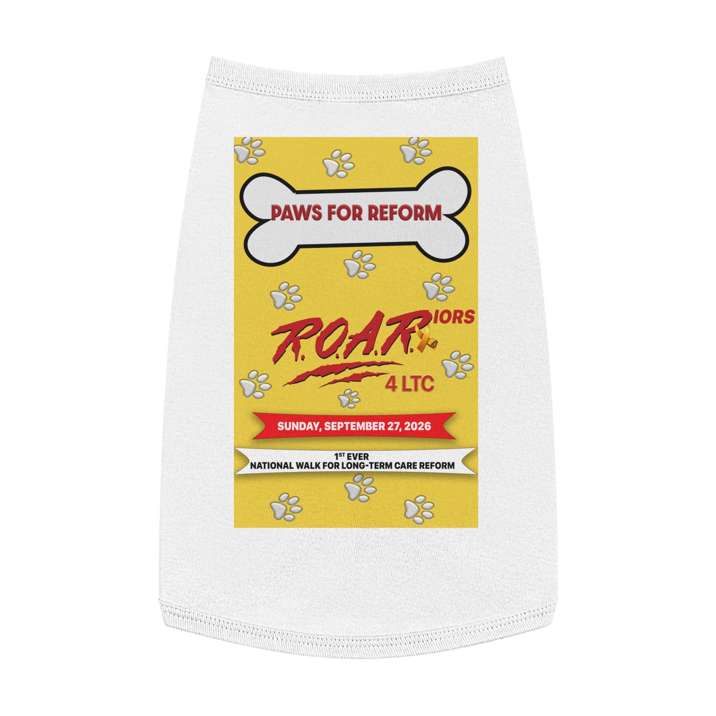 Pet Tank Top - "Paws for Reform" ROAR Walk Charity Dog Shirt (September 27, 2026)