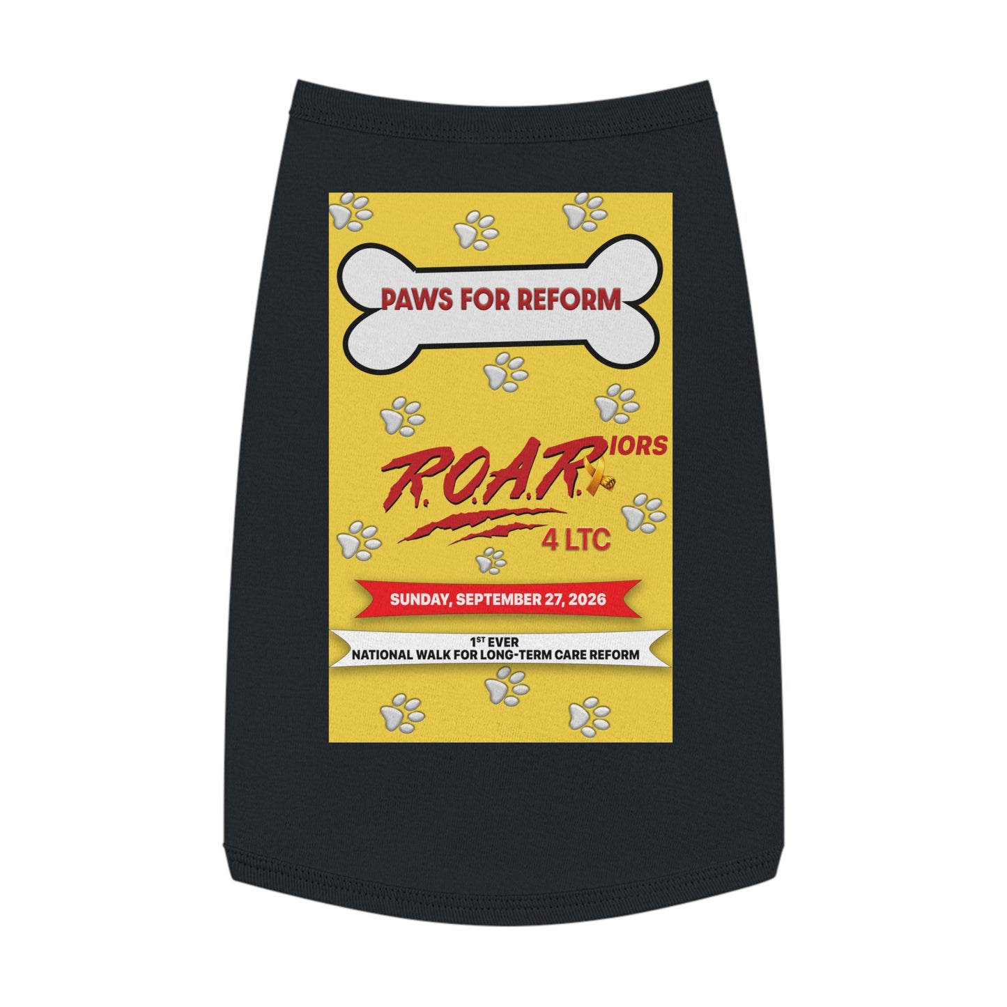 Pet Tank Top - "Paws for Reform" ROAR Walk Charity Dog Shirt (September 27, 2026)