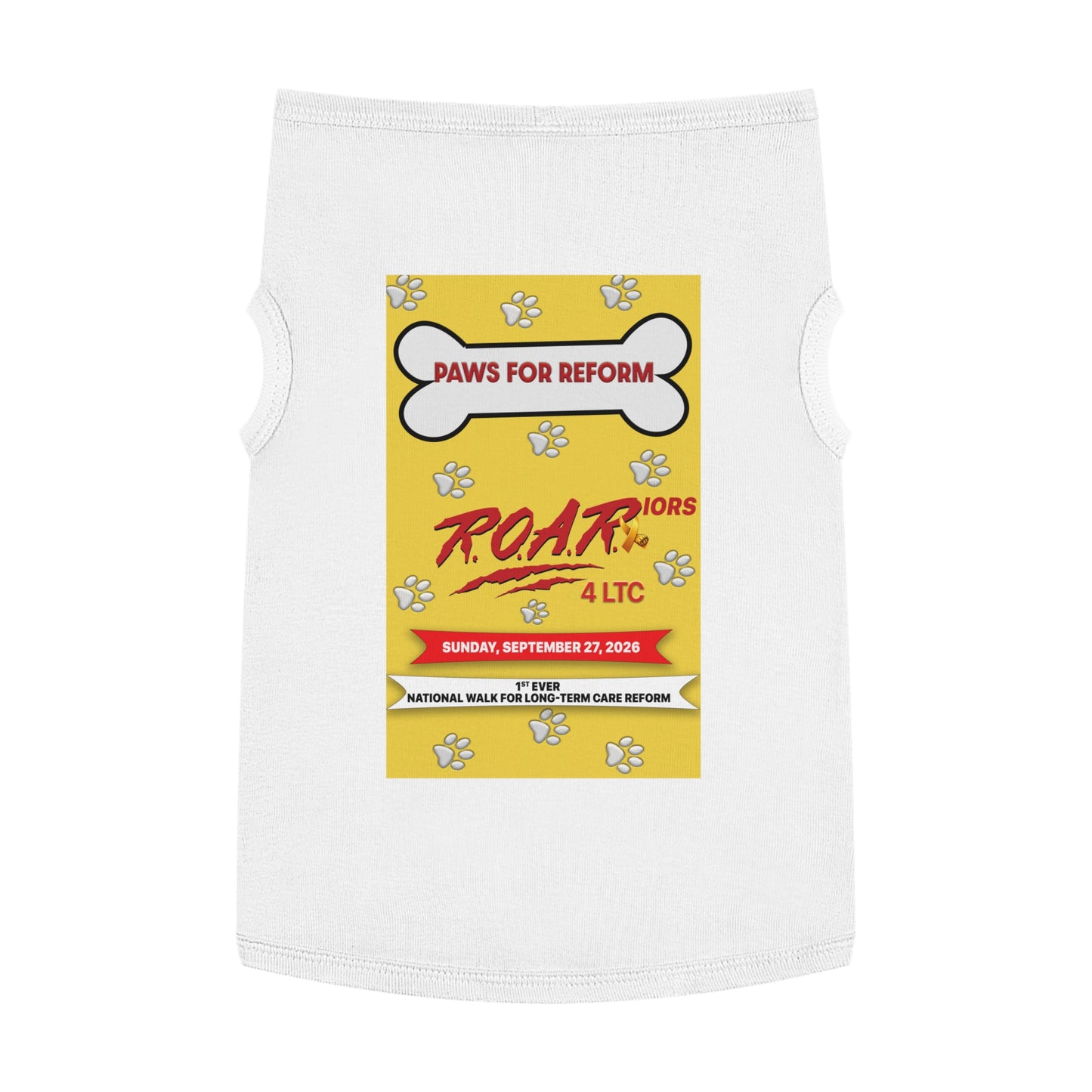 Pet Tank Top - "Paws for Reform" ROAR Walk Charity Dog Shirt (September 27, 2026)