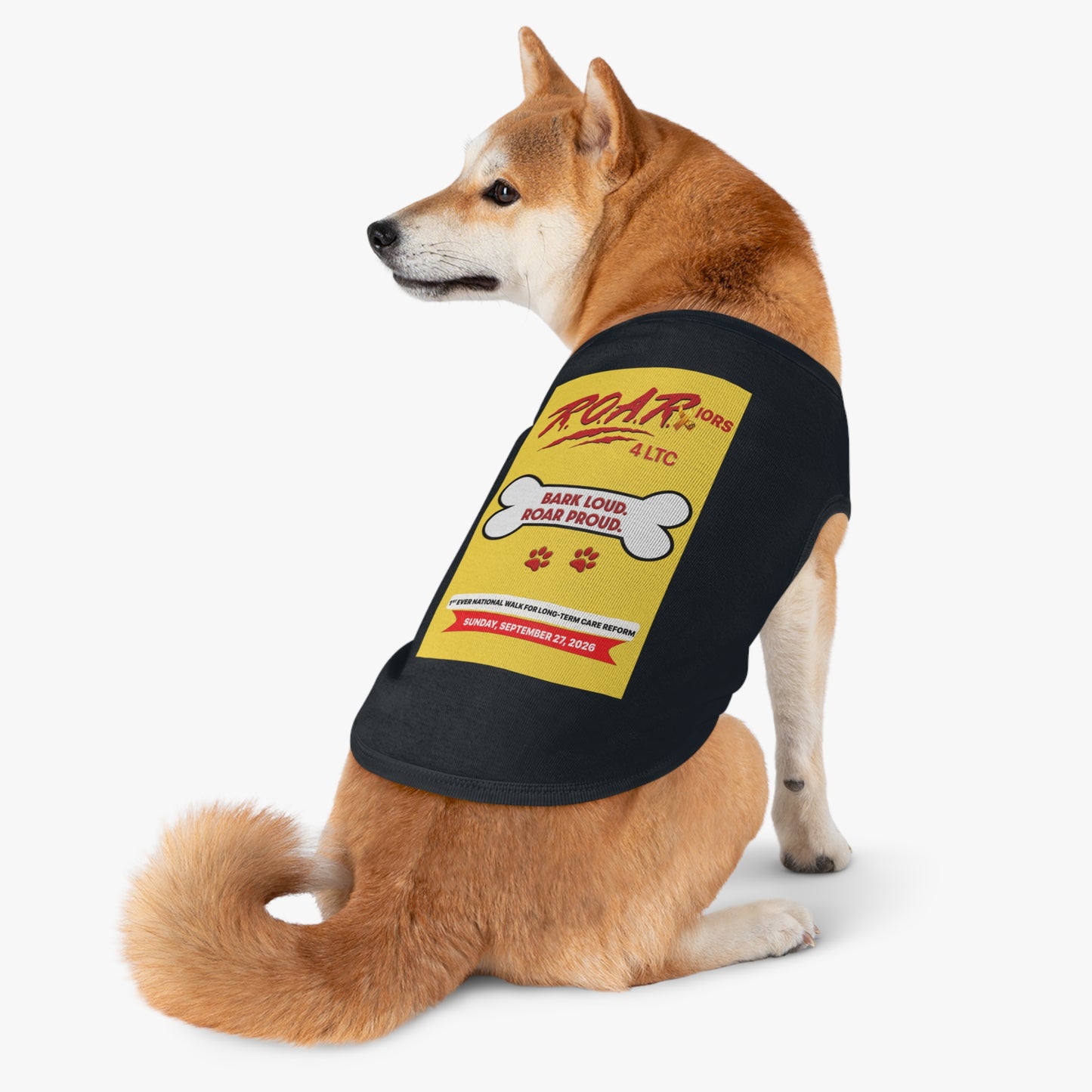 Pet Tank Top - "BARK LOUD. ROAR PROUD" ROAR Walk Charity Dog Shirt (September 27, 2026)