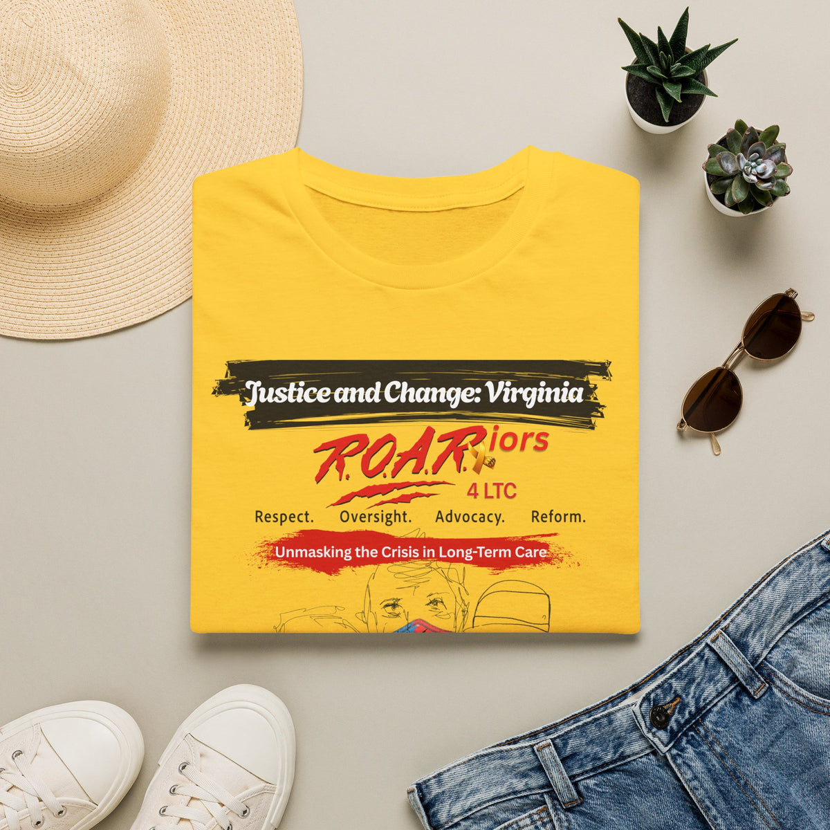 JUSTICE AND CHANGE, VIRGINIA R.O.A.R.iors 4 LTC OFFICIAL WALK 2026 T-SHIRT