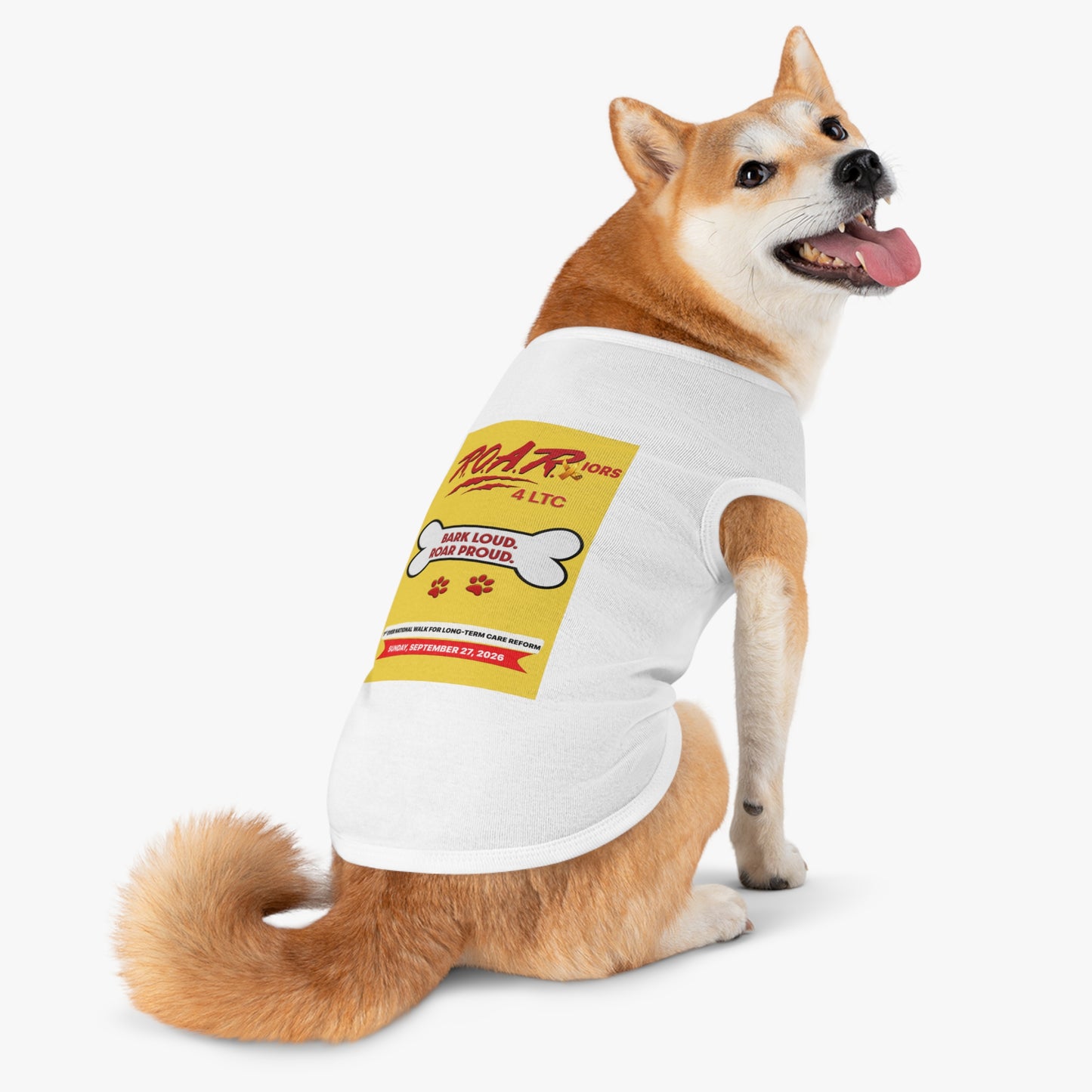 Pet Tank Top - "BARK LOUD. ROAR PROUD" ROAR Walk Charity Dog Shirt (September 27, 2026)