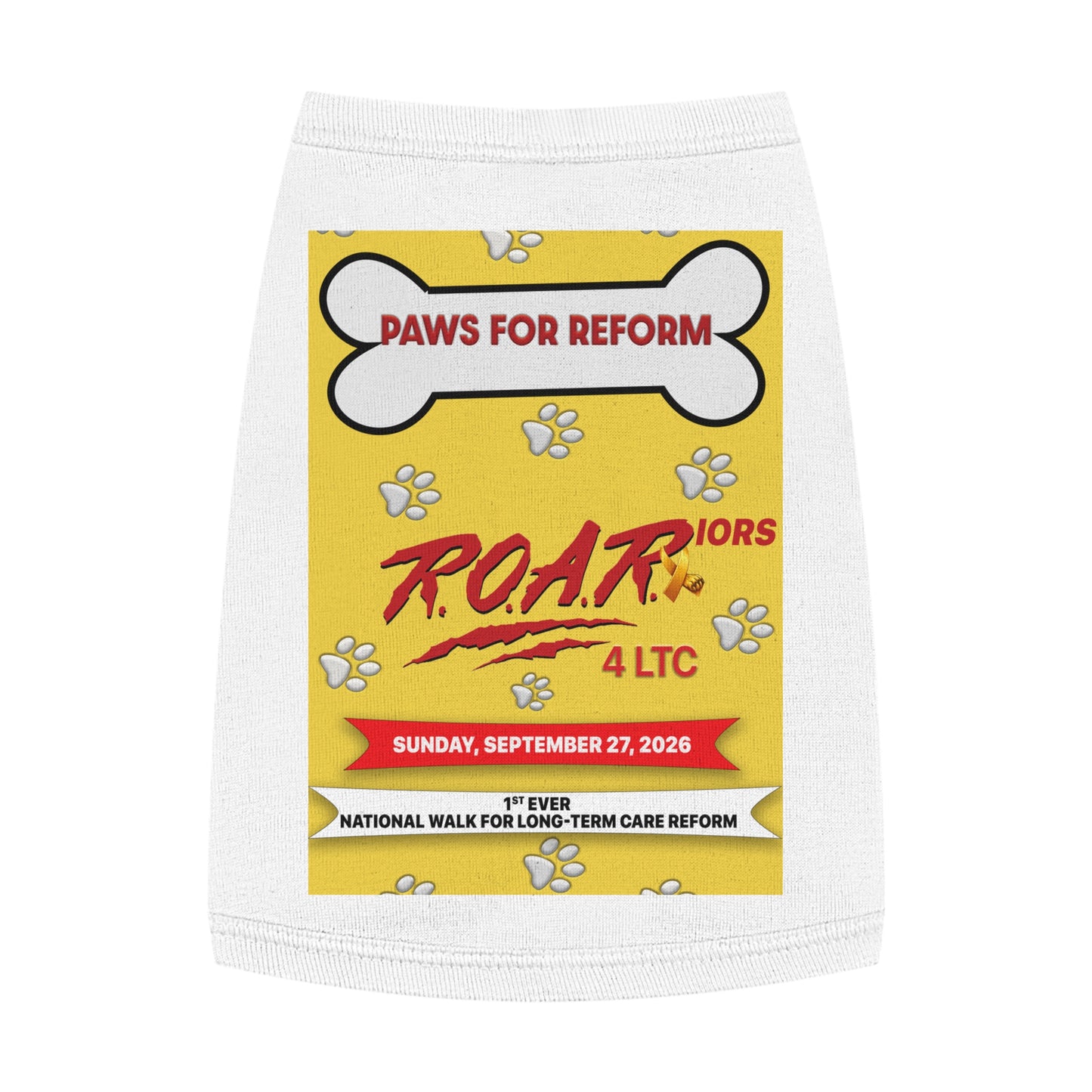 Pet Tank Top - "Paws for Reform" ROAR Walk Charity Dog Shirt (September 27, 2026)