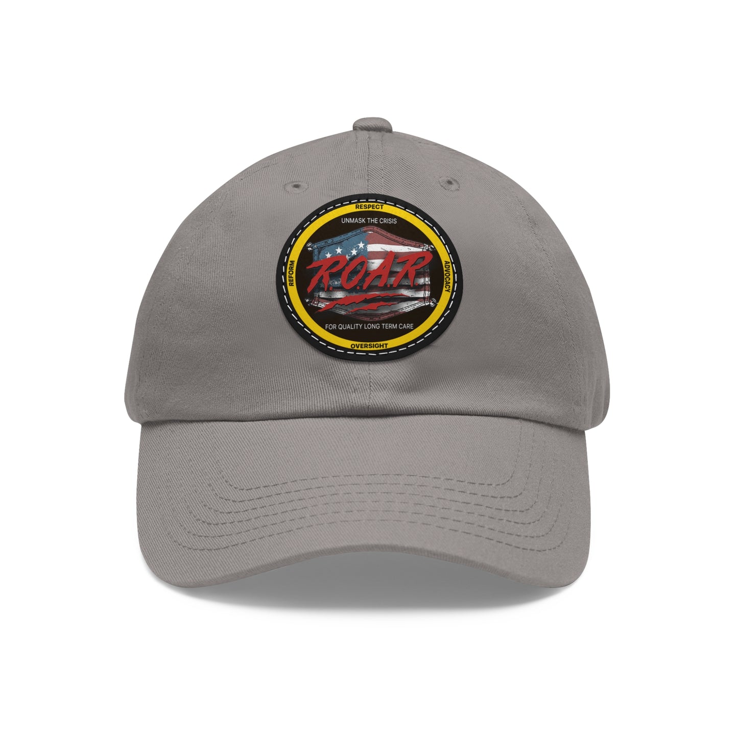 Dad Hat with Leather Patch (Round)