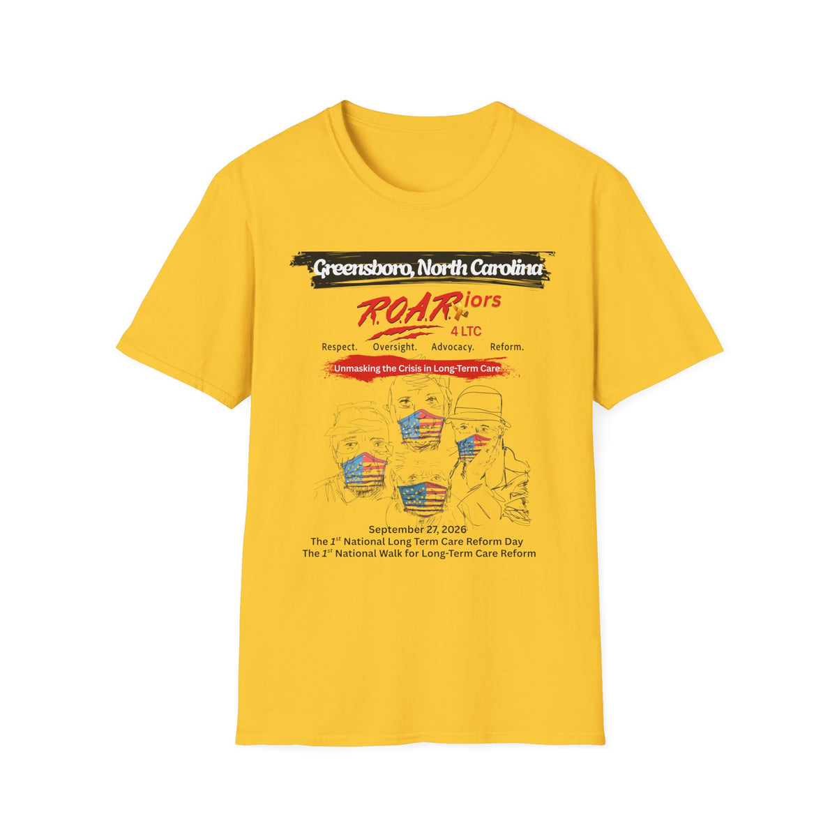 GREENSBORO, NORTH CAROLINA  R.O.A.R. iors  4 LTC OFFICIAL WALK 2026 T-SHIRT
