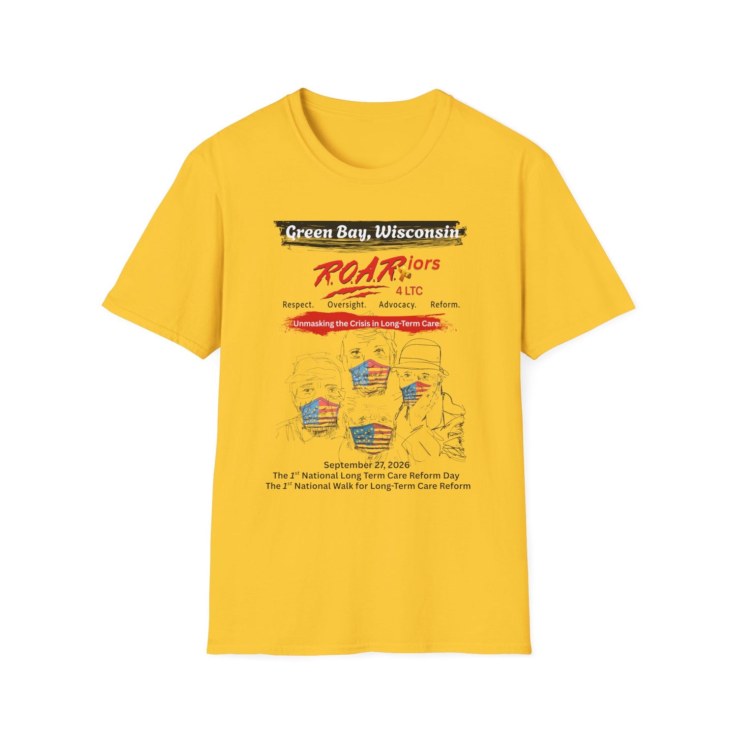 Green Bay, Wisconsin R.O.A.R.iors Walk For Long-Term Care Reform T-Shirt