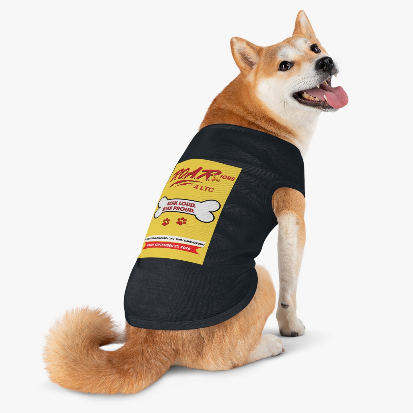 Pet Tank Top - "BARK LOUD. ROAR PROUD" ROAR Walk Charity Dog Shirt (September 27, 2026)